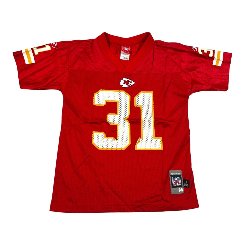 Kansas City Chiefs Football Jersey Boys Medium Red NFL Priest Holmes 31 Reebok